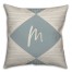 Cream and Blue Line Triangles Monogram Personalized 18 x 18 Indoor / Outdoor Pillow