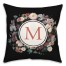 Dramatic Moody Florals Monogram Personalized 18 x 18 Indoor / Outdoor Pillow