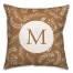 Terracotta Leaf Pattern Monogram Personalized 18 x 18 Indoor / Outdoor Pillow