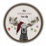 Christmas Moose Personalized 20 x 20 Round Brown Framed Print