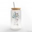 Floral Head Crown Personalized 3 x 5.8 Glass Can Cup