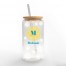 Lemon Monogram Personalized 3 x 5.8 Glass Can Cup