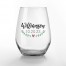 Last Name Laurel Personalized 3.25 x 4.25 Printed Stemless Wine Glass