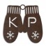 Monogram Mittens Personalized 4 x 4 Copper Metal Ornament