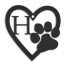 Pawprint Heart Monogram Personalized 4 x 4 Metal Ornament