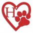 Pawprint Heart Monogram Personalized 4 x 4 Red Metal Ornament