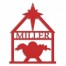 Nativity Scene Personalized 4 x 4 Red Metal Ornament