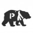 Monogram Winter Bear Personalized 4 x 4 Metal Ornament
