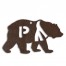 Monogram Winter Bear Personalized 4 x 4 Copper Metal Ornament