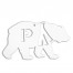 Monogram Winter Bear Personalized 4 x 4 White Metal Ornament