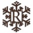 Monogram Snowflake Personalized 4 x 4 Copper Metal Ornament