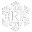 Monogram Snowflake Personalized 4 x 4 White Metal Ornament