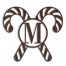 Monogram Candy Canes Personalized 4 x 4 Copper Metal Ornament