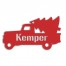 Christmas Truck Personalized 4 x 4 Red Metal Ornament