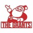 Retro Santa Personalized 4 x 4 Red Metal Ornament