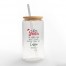 Sorry Before my Coffee Santa Personalized 3 x 5.8 Glass Can Cup