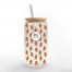 Gingerbread Monogram Personalized 3 x 5.8 Glass Can Cup
