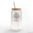 Holly Jolly Personalized 3 x 5.8 Glass Can Cup
