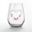 Floral Heart Monogram Personalized 3.25 x 4.25 Printed Stemless Wine Glass