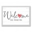 Welcome Heart Personalized 19.63 x 13.63 White Framed Canvas
