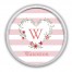 Floral Heart Monogram Personalized 20 x 20 Round White Framed Print