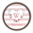 Floral Heart Monogram Personalized 20 x 20 Round Brown Framed Print