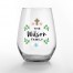 Cross and Flowers Personalized 3.25 x 4.25 Printed Stemless Wine Glass
