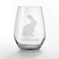 Scandinavian Bunny Personalized 3.25 x 4.25 Engraved Stemless Wine Glass