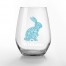 Scandinavian Bunny Personalized 3.25 x 4.25 Printed Stemless Wine Glass