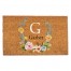Floral Monogram Personalized 30 x 18 Door Mat