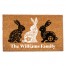 Scandinavian Bunny Trio Personalized 30 x 18 Door Mat