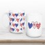 Patriotic Heart Pattern Monogram Personalized Drinkware Set