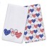 Patriotic Heart Pattern Monogram Personalized Towel Set