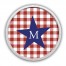 Red Buffalo Check Monogram Personalized 20 x 20 Round White Framed Print