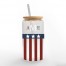 Stars and Stripes Monogram Personalized 3 x 5.8 Glass Can Cup