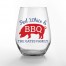 Red White and BBQ Personalized 3.25 x 4.25 Printed Stemless Wine Glass