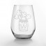 Clover Mason Jar Monogram Personalized 3.25 x 4.25 Engraved Stemless Wine Glass