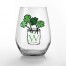Clover Mason Jar Monogram Personalized 3.25 x 4.25 Printed Stemless Wine Glass Set of 2