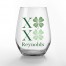 XOXO Clovers Personalized 3.25 x 4.25 Printed Stemless Wine Glass Set of 2