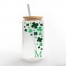 Falling Shamrock Monogram Personalized 3 x 5.8 Glass Can Cup