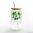 Clover Wreath Monogram Personalized 3 x 5.8 Glass Can Cup