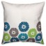 Blue and Green Floral  Outdoor Throw Pillow