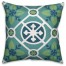 Blue and Green Floral Print  Outdoor Throw Pillow