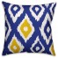 Blue and Yellow Ikat  Outdoor Throw Pillow