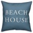 Coastal Blue Beach House  Outdoor Coastal Throw Pillow