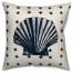 Nautical Navy Shell   Outdoor Coastal Throw Pillow