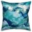 Coastal Watercolor Waves  Outdoor Coastal Throw Pillow