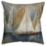 Sailboats on Water  Outdoor Coastal Throw Pillow