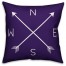 Purple Compass  Outdoor Throw Pillow