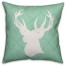 Mint Diamond White Deer  Outdoor Throw Pillow